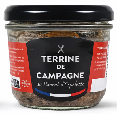 1056 - Terrine de Campagne au Piment d'Espelette 180g